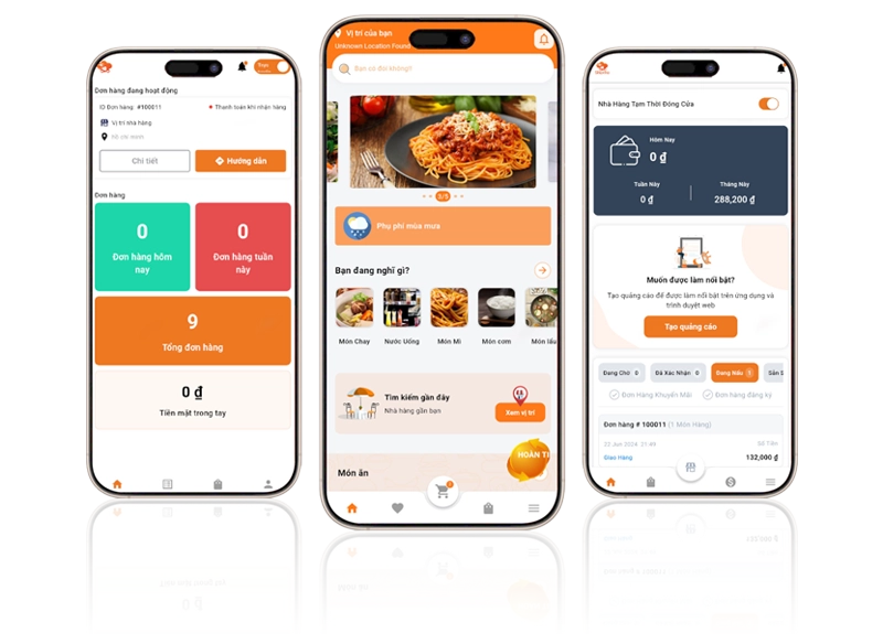 tính năng app giao đồ ăn