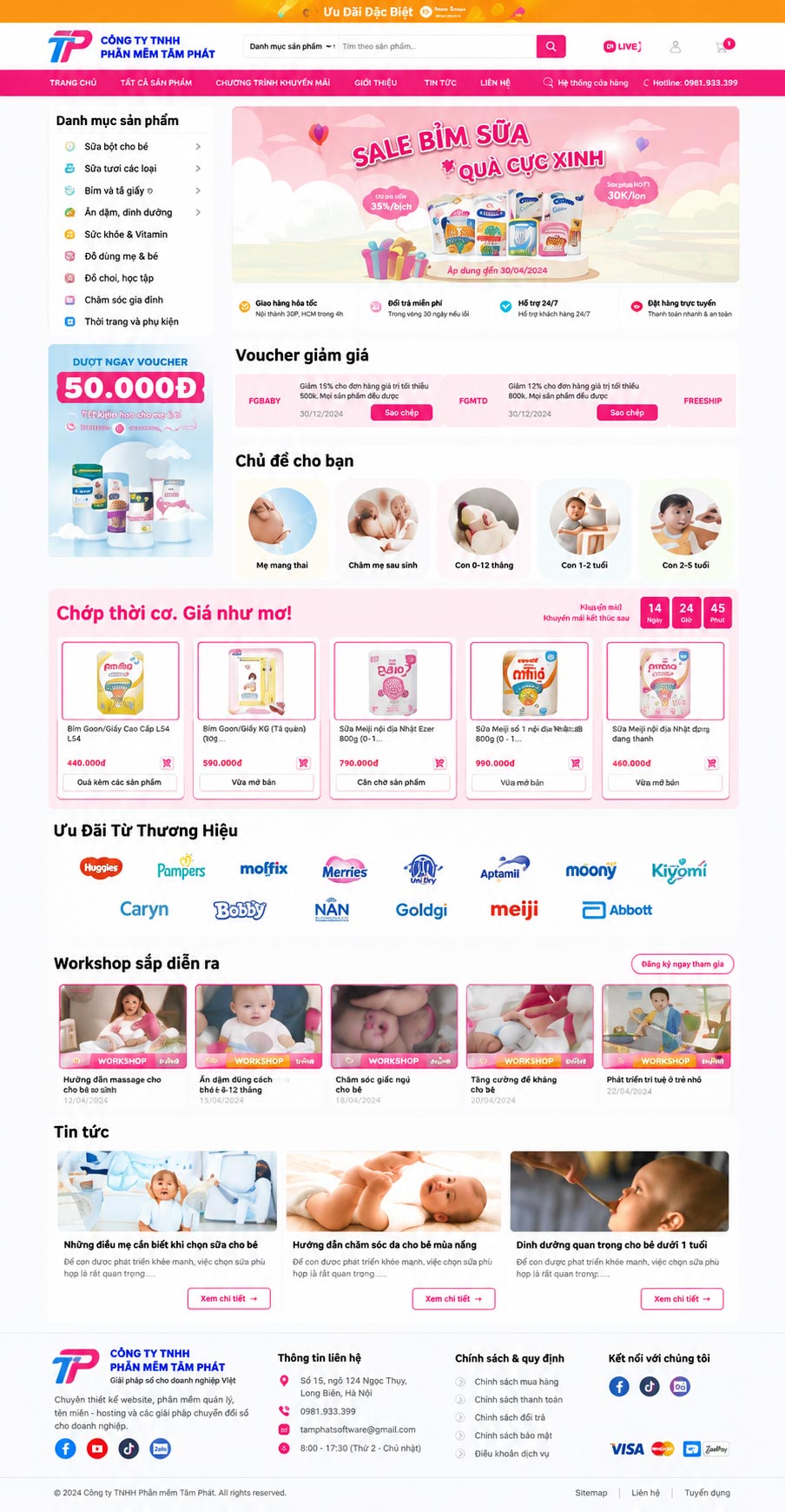 Thiết Kế Website Mẹ Và Bé Chuyên Nghiệp, Chuẩn SEO